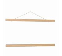 Zisemeil Tenugui Tapiz Varilla Imán Moderno Marco de Fotos de Aserrín Magnético DIY Póster Desplazamiento Impresión Ilustraciones Percha Madera Blanca (40cm)