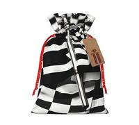 ZISHAK Banderas a cuadros con cordón, bolsa de regalo de Navidad con atractivo rústico, para todas tus necesidades de regalo