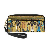 ZISHAK Bolsa de maquillaje portátil con estampado de calabaza de Halloween, diseño fácil de viajar, mini bolsa de maquillaje versátil, Serie de la tribu del antiguo Egipto, Talla única
