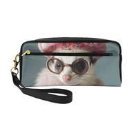 ZISHAK Bolsa de maquillaje portátil con estampado floral de cactus, diseño fácil de viajar, mini bolsa de maquillaje versátil, Modelo francés de hurones, Talla única