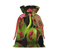 ZISHAK Bolsa de regalo con cordón de arpillera delicada para plantas carnívoras, bolsa de regalo de tela artesanal perfecta para Navidad