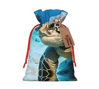 ZISHAK Bolsa de regalo de arpillera con cordón de tortuga marina, bolsa de regalo ideal para regalos delicados