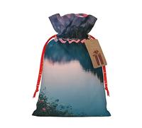 ZISHAK Bolsa de regalo de Navidad con cordón de lago y puesta de sol, con atractivo rústico, para todas tus necesidades de regalo