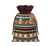 ZISHAK Bolsas de regalo de Navidad con cordón con diseño de nativos americanos, bolsas de regalo reutilizables para todas las ocasiones