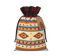 ZISHAK Bolsas de regalo de Navidad con cordón para nativos americanos, bolsas de regalo reutilizables para todas las ocasiones