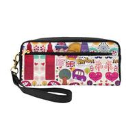 ZISHAK Bonita bolsa de maquillaje portátil con estampado de mapache, diseño fácil de viajar, mini bolsa de maquillaje versátil, Periódico escolar en inglés, Talla única