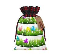 ZISHAK Colorido huevo de Pascua encantador cordón bolsas de regalo de Navidad, bolsas de regalo reutilizables para todas las ocasiones