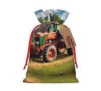 ZISHAK Company Farm Tractors - Bolsa de regalo de arpillera delicada con cordón, bolsa de regalo de tela artesanal perfecta para Navidad