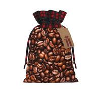 ZISHAK Divertidos granos de café tostados, exquisita bolsa de regalo de arpillera con cordón, versátil bolsa de regalo de arte de tela para festividades