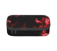 ZISHAK Estuche para lápices con diseño de arco iris, estuche para lápices de maquillaje, bolsa de tela Oxford, organizador grande, Rojo Negro Blanco Abstracto, Talla única
