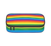 ZISHAK Estuche para lápices con diseño de arco iris, estuche para lápices de maquillaje, bolsa de tela Oxford, organizador grande, Patrón arcoíris, Talla única