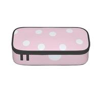 ZISHAK Estuche para lápices con diseño de paisaje subacuático, estuche para lápices de maquillaje, bolsa de tela Oxford, organizador grande, Lunares Rosados, Talla única