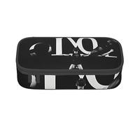 ZISHAK Estuche para lápices con fondo negro y rosa roja con fondo negro, estuche para lápices de maquillaje, bolsa de tela Oxford, organizador grande, Love Gymnastics, Talla única