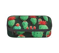 ZISHAK Estuche para lápices con patrón de mármol rosa y blanco, estuche para lápices de maquillaje, bolsa de tela Oxford, organizador grande, Muchos diseños de cactus pequeños, Talla única