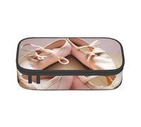 ZISHAK Estuche para lápices con patrón de mármol rosa y blanco, estuche para lápices de maquillaje, bolsa de tela Oxford, organizador grande, Zapatos de ballet, Talla única