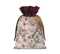 ZISHAK Flower Paris - Bolsa de regalo de arpillera con cordón, diseño de la Torre Eiffel, versátil bolsa de regalo de tela para festividades