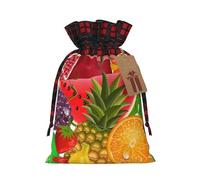 ZISHAK Fresh Fruits - Bolsa de regalo de arpillera con cordón, diseño de piña, versátil bolsa de regalo de arte de tela para festividades