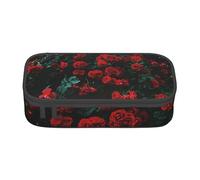 ZISHAK Gears Clock Bronze Century - Estuche de tela Oxford de alta capacidad y cremallera, el organizador de escritorio definitivo para la oficina, Rosa roja y negra, Talla única