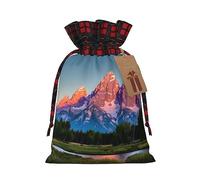 ZISHAK Grand Teton National Park Exquisita bolsa de regalo de arpillera con cordón, versátil bolsa de regalo de arte de tela para festividades