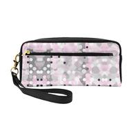 ZISHAK I Like Soccer - Bolsa de maquillaje portátil con estampado de fútbol, diseño fácil de viajar, mini bolsa de maquillaje versátil, Diseño moderno de lunares rojos, grises y blancos, Talla única