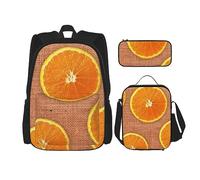 ZISHAK Mochila ligera con estampado de ballena, estuche aislante, bolsa de almuerzo combinada, traje de tres piezas, mochila de día, Limones y naranjas, Talla única