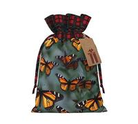 ZISHAK Monarch Butterflies - Bolsas de regalo de Navidad con cordón, bolsas de regalo reutilizables para todas las ocasiones