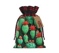 ZISHAK Muchas bolsas de regalo de arpillera con cordón de empalme de cactus pequeños: una bolsa de regalo reutilizable de arpillera de Navidad para todas tus necesidades