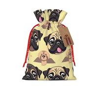 ZISHAK Muchas bonitas bolsas de regalo de tela con cordón de carlino - bolsas de regalo ideales para cualquier ocasión