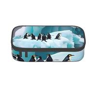 ZISHAK Planet - Estuche de tela Oxford de alta capacidad y cremallera, el organizador de escritorio definitivo para la oficina, Pingüinos en el iceberg, Talla única