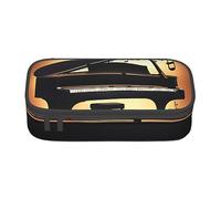 ZISHAK Planet - Estuche de tela Oxford de alta capacidad y cremallera, el organizador de escritorio definitivo para la oficina, Piano, violín y notas musicales, Talla única