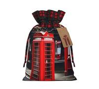 ZISHAK Red Phone Booth London Street Bolsa de regalo de tela, delicadamente diseñada para ocasiones especiales, ideal para festivales y aniversarios