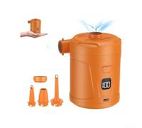 ZiStarlilife 1 bomba de aire eléctrica de 5200 mAh para batería con 4 boquillas, inflado rápido para colchones de aire, piscina, camping, viajes, color negro (2)
