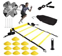 ZiStarlilife 1 juego de entrenamiento de escalera de velocidad de agilidad con conos de paracaídas de arrastre para fútbol, fútbol, baloncesto, ejercicios al aire libre, PP amarillo, 600 cm (B)