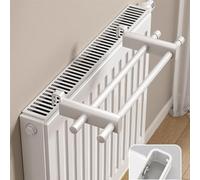 ZiStarlilife 1 paquete de toallero radiador secador para calefacción, colgar ropa y toallas, tendedero cálido, diseño de doble barra, aleación de aluminio, color blanco, 62 x 10 x 5 cm, cuarto de baño