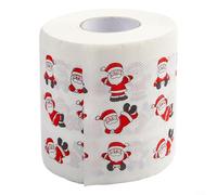 ZiStarlilife 1 rollo de papel higiénico con patrón de Navidad, divertido decoración navideña para el hogar, fiesta, baño, decoración de temporada, suministros festivos, 10 x 10 x 10 cm (5#)