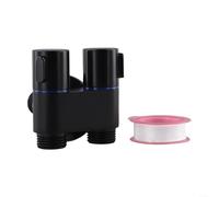 ZiStarlilife 1 válvula de ángulo de doble control G1/2 desviador de 3 vías para lavadora, inodoro, bidé, pulverizador, cocina, baño, fregadero, ducha, aleación plateada (negro)