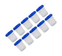 ZiStarlilife 10 tazas medidoras de plástico de 120 ml con tapas, recipientes graduados, parte inferior plana, almacenamiento seguro para cocina, hornear, laboratorio, mezcla, manipulación de muestras