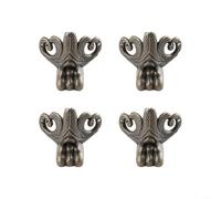 ZiStarlilife 4 protectores de esquina vintage de aleación de zinc de bronce para caja de madera, muebles, joyas, baúl retro, decoración para el hogar y la oficina, 34 x 31 mm