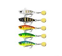 ZiStarlilife 5 señuelos de pesca de metal con ojos 3D, cebos de vibración que se hunden para rotación de alta velocidad, diseño sin malas hierbas para pesca de lucio, perca, varios tamaños, 7-20 g (7