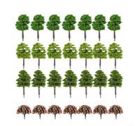 ZiStarlilife 70 árboles modelo para HO Z para escala TT, paisaje de plástico 1:75/1:100 con variedades de flores verdes y melocotones para edificios de jardín de diseño de tren