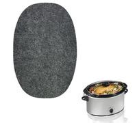 ZiStarlilife Almohadilla de fieltro antideslizante para olla de cocción lenta ovalada de 5, 7 y 8 cuartos de galón, protector de alfombrilla resistente al calor, protector de encimera de cocina gris