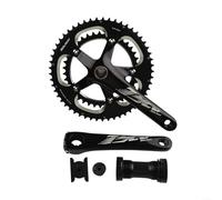 ZiStarlilife Bielas de bicicleta de carretera 53-39T para doble plato 170mm aleación de aluminio 130BCD negro para 10 11 velocidades ciclismo