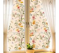 ZiStarlilife Calcomanías de pared de PVC con diseño de vid floral vintage para decoración de vidrio de privacidad para el hogar, sala de estar, dormitorio, balcón, decoración de vidrio, 45 x 150 cm