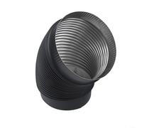 ZiStarlilife Codo de 45 grados para estufa de leña, accesorio de chimenea de acero inoxidable 304, accesorio de tubería de chimenea negro para ventilación y calefacción eficientes de humo (200 mm)
