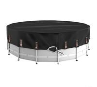 ZiStarlilife Cubierta redonda de piscina para tanques y piscinas de tierra, manta solar de tela Oxford resistente con cordón resistente al viento para reducir la evaporación y (14 pies)