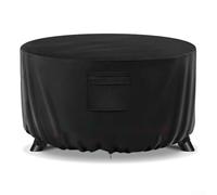 ZiStarlilife Cubierta redonda para hogueras de 36 pulgadas, tela Oxford impermeable con cordón y correas de hebilla, protector resistente al viento para estufa de patio, 2 x 92 x 51 cm (420D)