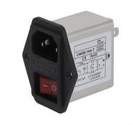 ZiStarlilife CW2B-T CW2C-T IEC Socket Filtro de alimentación con luz Interruptor de seguridad Línea Supresor de ruido para equipos de comunicación Equipo mecánico 3A 6A 10A (CW2B-10A-T)