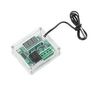ZiStarlilife DC 12V Digital Termostato Controlador de Temperatura Tablero de Interruptores, Pantalla LED roja con Caja Acrílica, -50°C a 110°C Rango de control, Salida de relé 10A para la elaboración