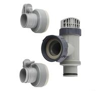 ZiStarlilife Juego de 3 válvulas de émbolo de piscina y adaptador de manguera tipo B para piscinas Intex sobre el suelo, plástico con válvulas de cierre y juntas para conexión de bomba de filtro de