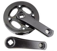 ZiStarlilife Juego de bielas de bicicleta de aleación de aluminio con agujero cuadrado para niños, plato de acero doble protector de plástico 25T 28T 32T 92mm 102mm 114mm 127mm negro ligero para